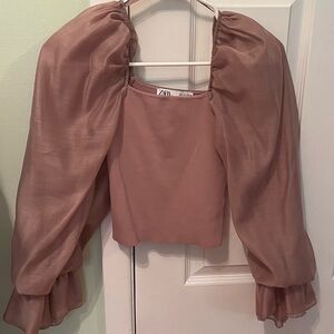 ZARA Puffed Sleeve Top